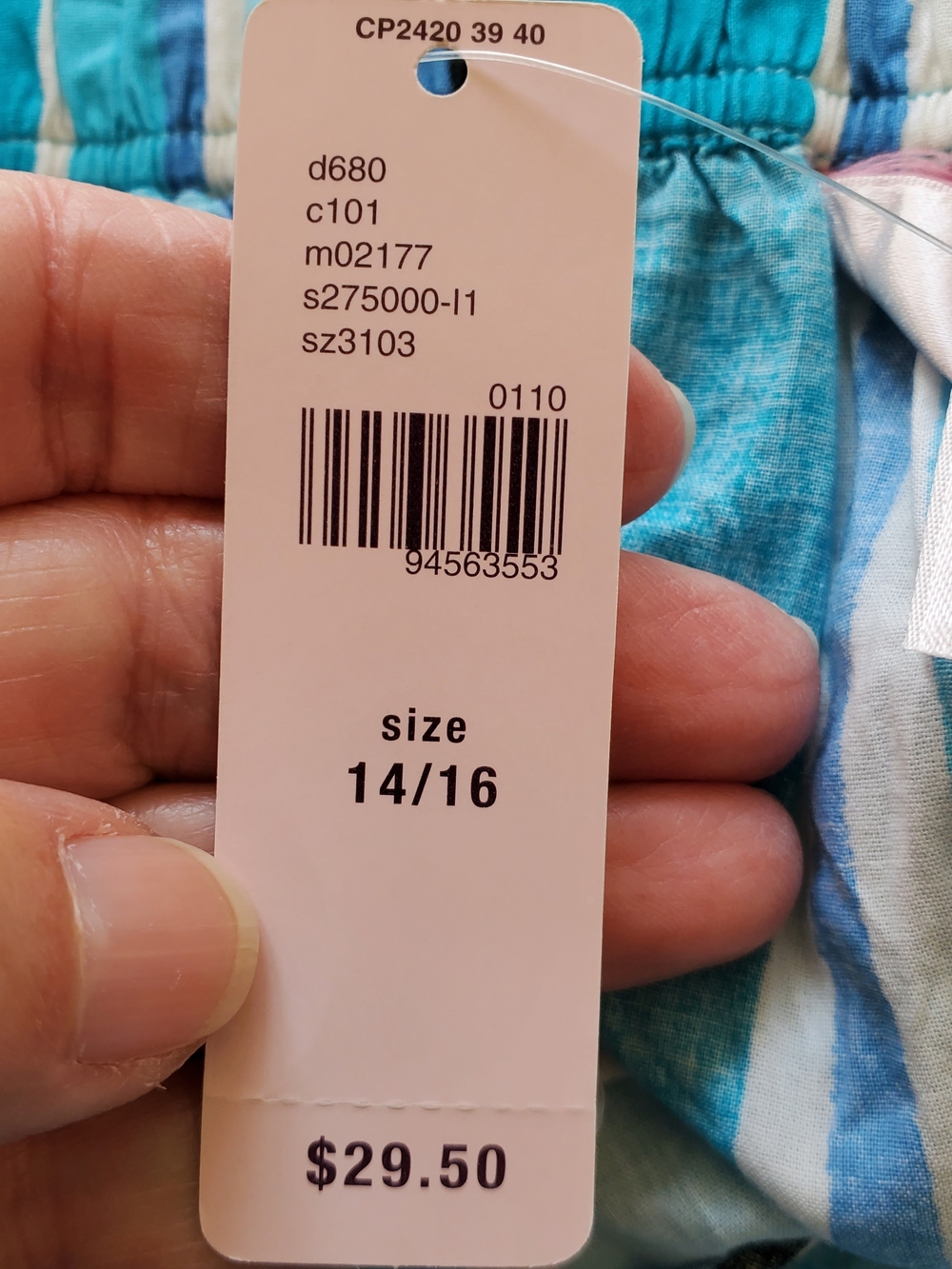 Cacique Blue Multi-Stripe PJ Bottoms.  Size 14/16 - Picture 5 of 6